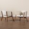 Baxton Studio Baron Mid-Century Modern Cream Boucle Fabric Upholstered 2-Piece Living Room Accent Chair Set 233-2PC-13278-ZORO - alternate 4